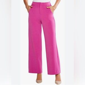 Nic + Zoe Work It Wide-Leg Trousers Orchid Petal Pink size 18